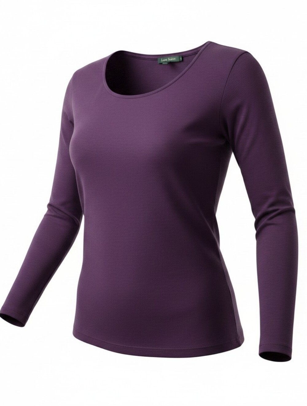 Karen Scott Deep Plum Long Sleeve Cotton Top